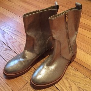 Tory Burch - shimmery gold booties